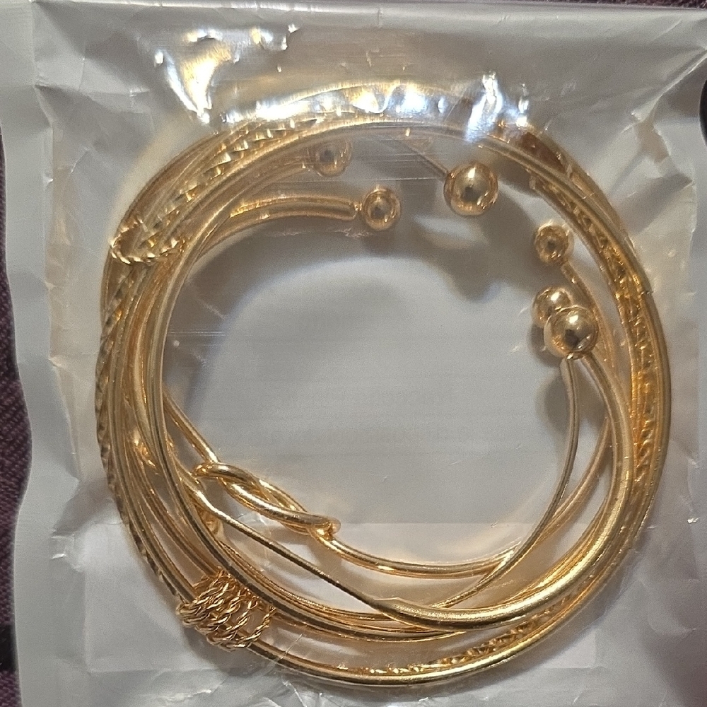 Elegant Gold Bangle Set